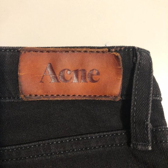 Acne Studios Women's Flex/Wet Black Skinny Denim Jeans 25 - Picture 11 of 13